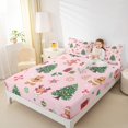 thumbnail image 4 of Manfei Brown Gingerbraed Man Twin Sheet Sets,Kawaii Christmas Reindeer Twin Fitted Sheet,Green Xmas Tree Flat Sheet For Girls,Ultra Soft Home Decor,3-Piece, 4 of 7