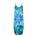 thumbnail image 4 of Robe Décontractée pour Femmes Été Sans Manches Grande Taille Longue Robe Maxi avec Poches Imprimé Floral Ample Robe de Plage Robe Bohème, 4 of 4
