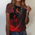 thumbnail image 1 of Hazbin Hotel Moda Casual Mujer Impreso Cuello Redondo Manga Corta Camiseta Top Vermilion/XL, 1 of 5
