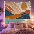 thumbnail image 2 of Minimalist Abstract Landscape with Ochre Sun Against Cream Background Serene Minimalist for Art Lovers Organic Wall Decor Housewarming Gift Tapestry Wall Hanging for Bedroom and Living Room, 2 of 7