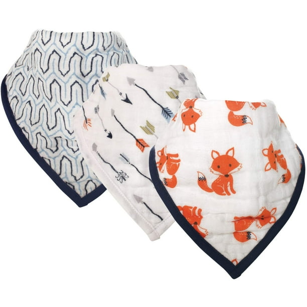 Hudson Baby Muslin Bandana Bibs, 3pk (Baby Boys)