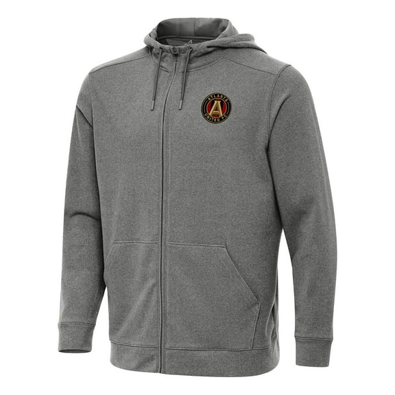 Men's Antigua Heather Black Atlanta United FC Effortless Full-Zip Hoodie