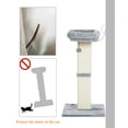 thumbnail image 3 of Kilodor 32" Cat Scratching Post for Indoor Cats, Sisal Cat Scratcher with Plush Perch, Large Scratch Post with Bed, Removable Cover, Sisal Fabric,Gray, 3 of 6