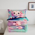 thumbnail image 5 of Manfei Cute Adorable Axolotl Full Size Comforter Sets,Ocean Amphibian Print Bedding Comforter Set,Pink Reversible,3 Pieces,1 Comforter and 2 Pillowcases, 5 of 7
