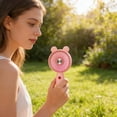 thumbnail image 4 of Cute Ears Handheld Mini Fan with Desktop Base,3-Speed USB Rechargeable,300mAh-500mAh Portable Pocket Cooler Fan for Daily & Travel Use(Pink), 4 of 6