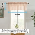 thumbnail image 2 of THD Sofia Floral Rod Pocket Lace Semi Sheer Voile Short Valance for Small Windows, Kitchen & Bathroom - 54 x 18 Inch Length (Blush Pink Valance), 2 of 6