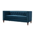 thumbnail image 3 of Jack Tufted Tuxedo Loveseat Double Cushion, Satin Teal, 3 of 11