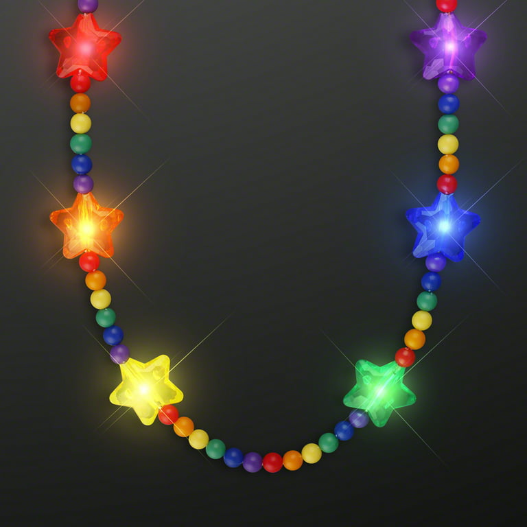 Light Up Gold LED Party Necklace Beads