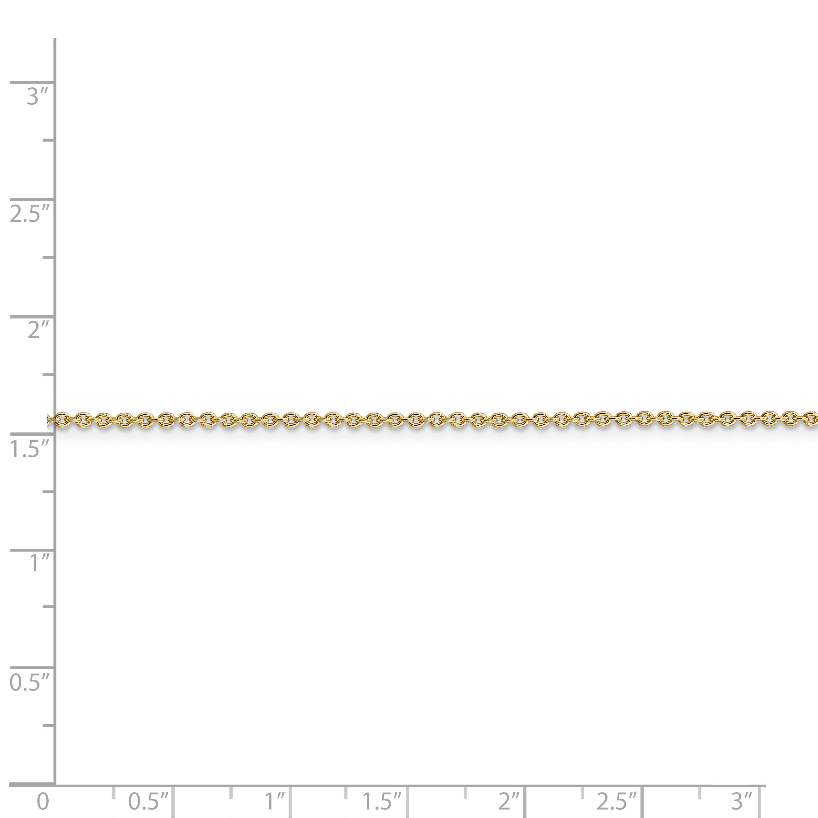 14k 1.4mm Solid Polished Cable Chain Length 10 Width 1.4