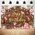thumbnail image 5 of Pink Western Cowgirl Birthday Backdrop, Rustic Wood Board Horse Pink Floral Hat Boots Backdrop Photography for Cowgirl, Pink Wild Western Party Banner Photo Booth Studio Props Backdrops,8X6ft, 5 of 5