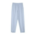 thumbnail image 5 of Itsame Pajamas 2pcs Sets for Womens Long Sleeved Sleepwearshirt and Pants Sleepwear Set Pocket Lapel Collar Button Cotton Women Casual Home set Light Blue Size L, 5 of 9