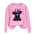 thumbnail image 4 of TINZ Chandail à Motif pour Femmes, Chandails en Molleton Oversize, Col Rond, Manches Longues, Chandail à Fermeture Éclair Complète, Veste à Capuche Française, Chandail Coloré pour Femmes, 4 of 5