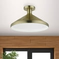 thumbnail image 3 of 40950-01 Livex Lighting Geneva - 1 Light Semi-Flush Mount In Urban Style-8.75 Inches Tall and 15.25 Inches Wide-Antique Brass Finish, 3 of 7