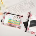 thumbnail image 4 of Ckdifva Bear Roses Hearts Pencil Pouch 3 Ring Zipper Pencil Case Binder Pockets Clear Top Cosmetic Bag 2 Pack, 4 of 6