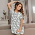 thumbnail image 3 of Naloa Rabbit And Cloud Print Women Nightgowns,Womens Loungewear,Short Sleeve Sleepwear,Comfy Ladies Nightdress, 3 of 6