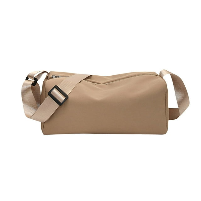 Z-455 Khaki Travel Shoulder Crossbody Backpack Nylon Fabric Water Resistant Daily Use Versatile Carry Bag Daypack