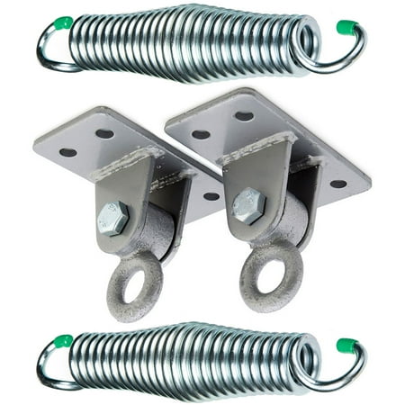 Hanger Kit - Barn-Shed-Play 4 Hole Heavy Duty Hangers And Springs Porch Swing Hanging Kit