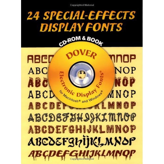 Pre-Owned 24 Special-Effects Display Fonts CD-ROM and Book (Paperback) 0486999696 9780486999692