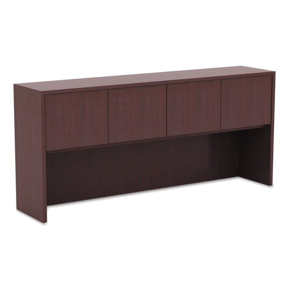 Alera Valencia Series Hutch with Doors, 70 5/8w x 15d x 35 1/2h, Mahogany
