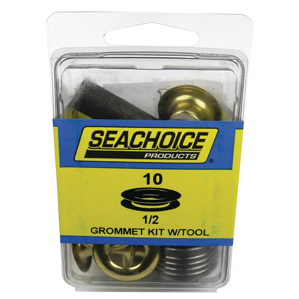 Seachoice 59999 Brass Grommet Kit with 3Piece Tool Set & 1/2" Grommets