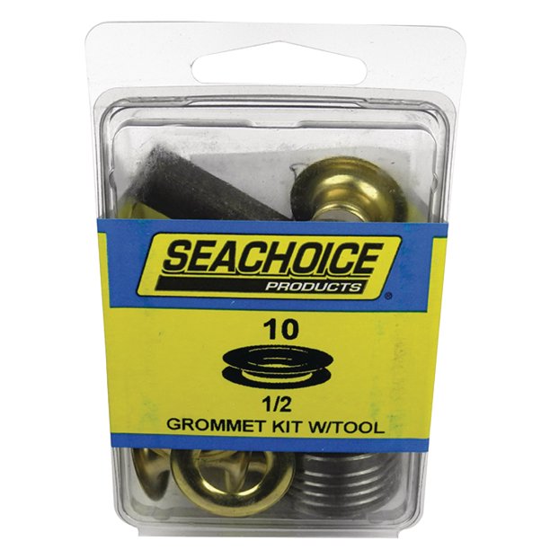 Seachoice 59999 Brass Grommet Kit with 3Piece Tool Set & 1/2" Grommets