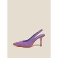 thumbnail image 2 of Women's Pointed Toe High Heel Shallow Mouth Single Shoes, Casual Black Sneakers, Simple Textured Heel, Backless Loafers With Bag Head And Pull Belt, 2 of 4