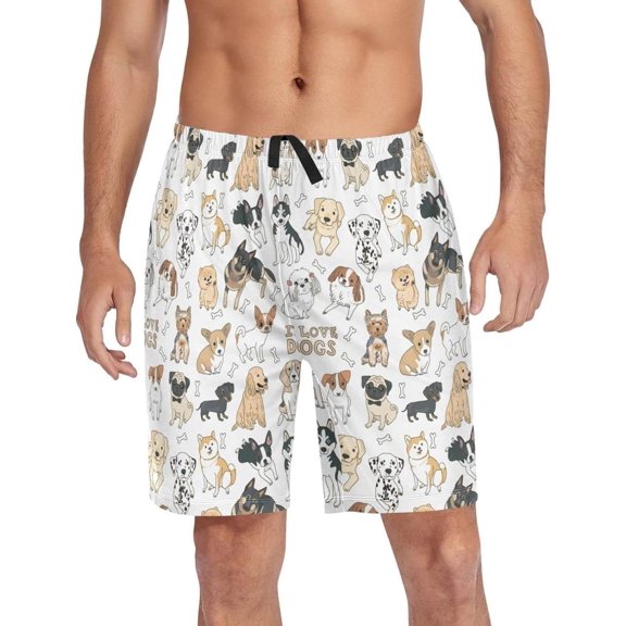 GZHJMY Dog Pajama Pants Short for Men, Lounge Pants Lightweight Men Pajama Bottoms with Drawstring Pockets, Christmas New Year Birthday Gifts, X-Large