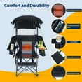 thumbnail image 4 of Portable Heated Camping Chair with Adjustable Canopy, Shade, Removable Footrest, and Foldable Design for Outdoor Sports and Relaxation (1 Pack, Black), 4 of 8