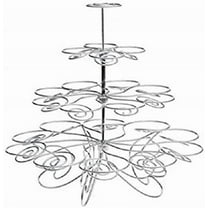 CHARMED 23 CUPS 4 TIERS CUPCAKE DESSERT STAND SILVER
