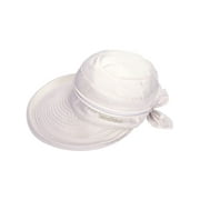 Women's UPF 50  UV Sun Protective Wide Brim 2 in 1 Beach Hat Visor Beige