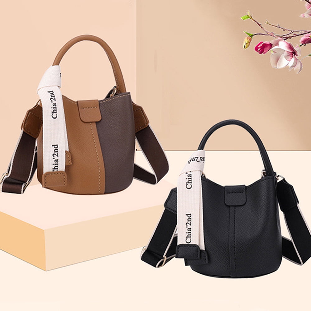 DIY PU Leather Bag Making Kit for Women Handbags Sewing Kit for Adult DIY Bucket Bag Making Kit with Lined Pockets DIY Purse Leather Craft Bag Making