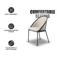thumbnail image 5 of LeisureMod Dining Chair Upholstered Vinyl with Curved Back and Stainless Steel Legs for Modern Home, Kitchen, Living Room Urbane Collection Set of 4 (Light Grey), 5 of 15