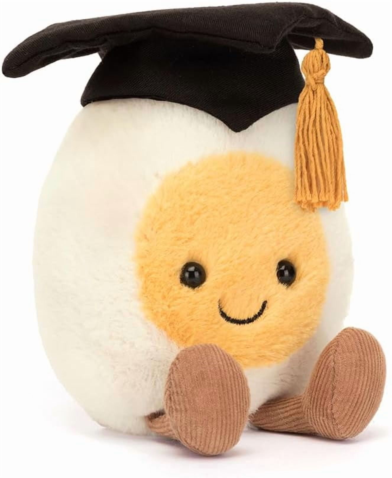 Jellycat Amuseables Boiled Egg Graduate Stuffed Toy, 5.5 inches - Food Plush - Fun Graduation Gift