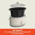 thumbnail image 3 of bella 6 Qt Manual Slow Cooker with 3 Temperature Settings, Ceramic Nonstick Coating, Dishwasher Safe Stoneware Pot & Tempered Glass Lid, Oatmilk, 3 of 12