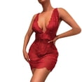 thumbnail image 1 of zuwimk Women Lingerie Lace Chemise Sleepwear Teddy Lingerie Z-Red,L, 1 of 5