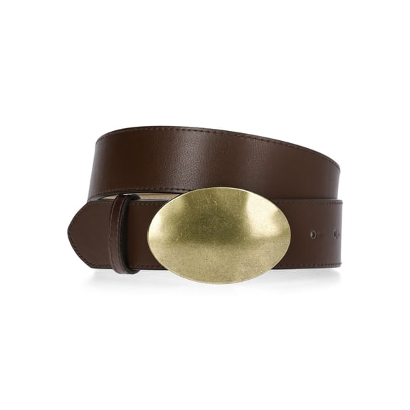 No Boundaries Hammered Buckle Faux Leather Belt, Women's S/M-2XL