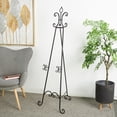 thumbnail image 4 of DecMode Traditional Black Metal Easel with Fleur de Lis Designs and Support Chain, 23"W x 66"H, 4 of 15
