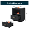 thumbnail image 2 of Nightstand with Charging Station, Bedside Table with Drawer & USB, Black, 2 of 9