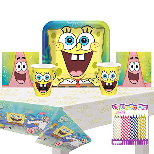 SpongeBob Party Supplies Pack Serves 8 Dessert Plates Napkins Cups and