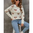 thumbnail image 3 of Sweaters for Women Valentine's Day Crewneck Long Sleeve Pullover Sweaters Colorful Heart Print Knitted Sweater Shermie, 3 of 6