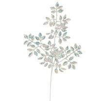 23" Glitter Metallic Mini Leaf Spray: Iridescent