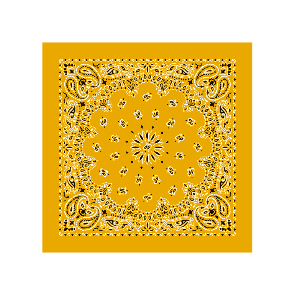 BANDANA American Made Gold Western Paisley Bandana Single Piece