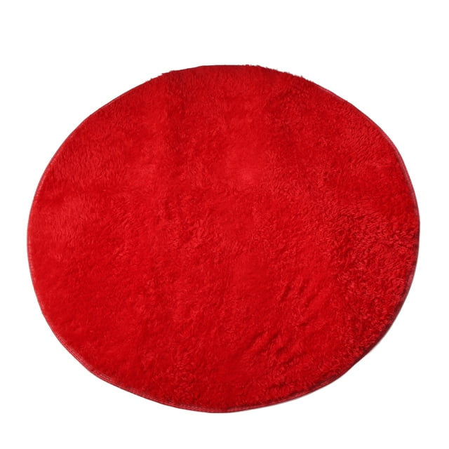 Short Plush Floor Mat Round Carpet Computer Chair Area Rug for Living Room Bedroom