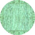 thumbnail image 1 of Ahgly Company Machine Washable Indoor Round Abstract Turquoise Blue Modern Area Rugs, 6' Round, 1 of 4