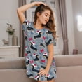 thumbnail image 3 of Rateoe Christmas Hat Dachshund Print Women’s Nightdress – Cozy Cotton Short-sleeved Sleep Shirt, Loose-Fit Sleepwear, Perfect for Relaxing and Sleeping, 3 of 6
