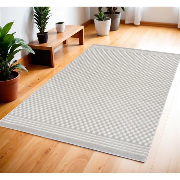 HomeRoots 572474 4 x 6 ft. Geometric Rectangle Area Rug, Gray