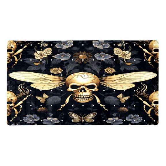 Non-Slip Bathtub Mats Bee Skull Vintage Flower Prints Soft Bath Tub Bathroom Shower Mat for Baby and Adults, Machine Washable