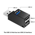 thumbnail image 3 of Hub Usb De Alta Velocidad Mini Usb 3.0 Hub Usb 2.0 Divisor De 3 Puertos (2 Usb 2.0 Zusb 3.0) Adaptador De Distribución Para Pc, Portátil, Macbook, Notebook, Unidades Flash Usb, 3 of 5