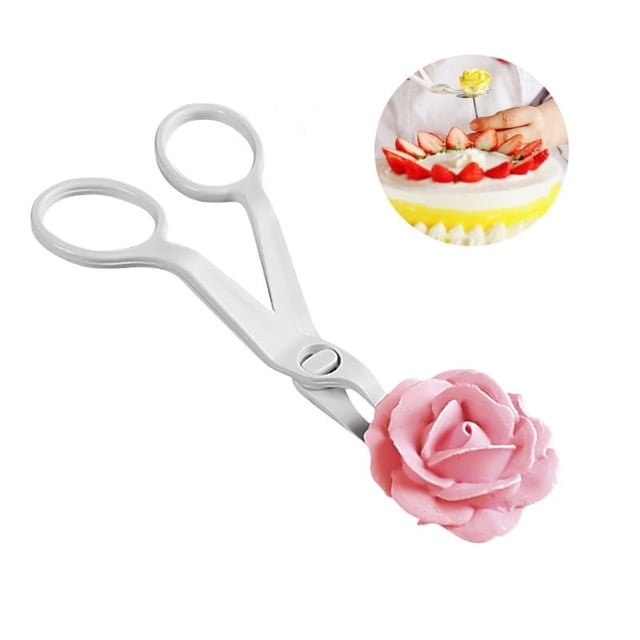 Levantador de flores de plástico Tijeras para flores de tubería Tijeras de plástico para hacer flores de plástico Transferencia de pasteles Tijeras para manualidades de azúcar Herramienta pa
