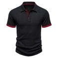 thumbnail image 5 of TAGOLD Mens Summer Short Sleeve Round-Neck Blouses & Shirts Color Ribbed Button Top, 5 of 5